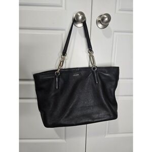 Coach Madison East West Tote 26769 Black Soft Leather Shoulder Bag #055